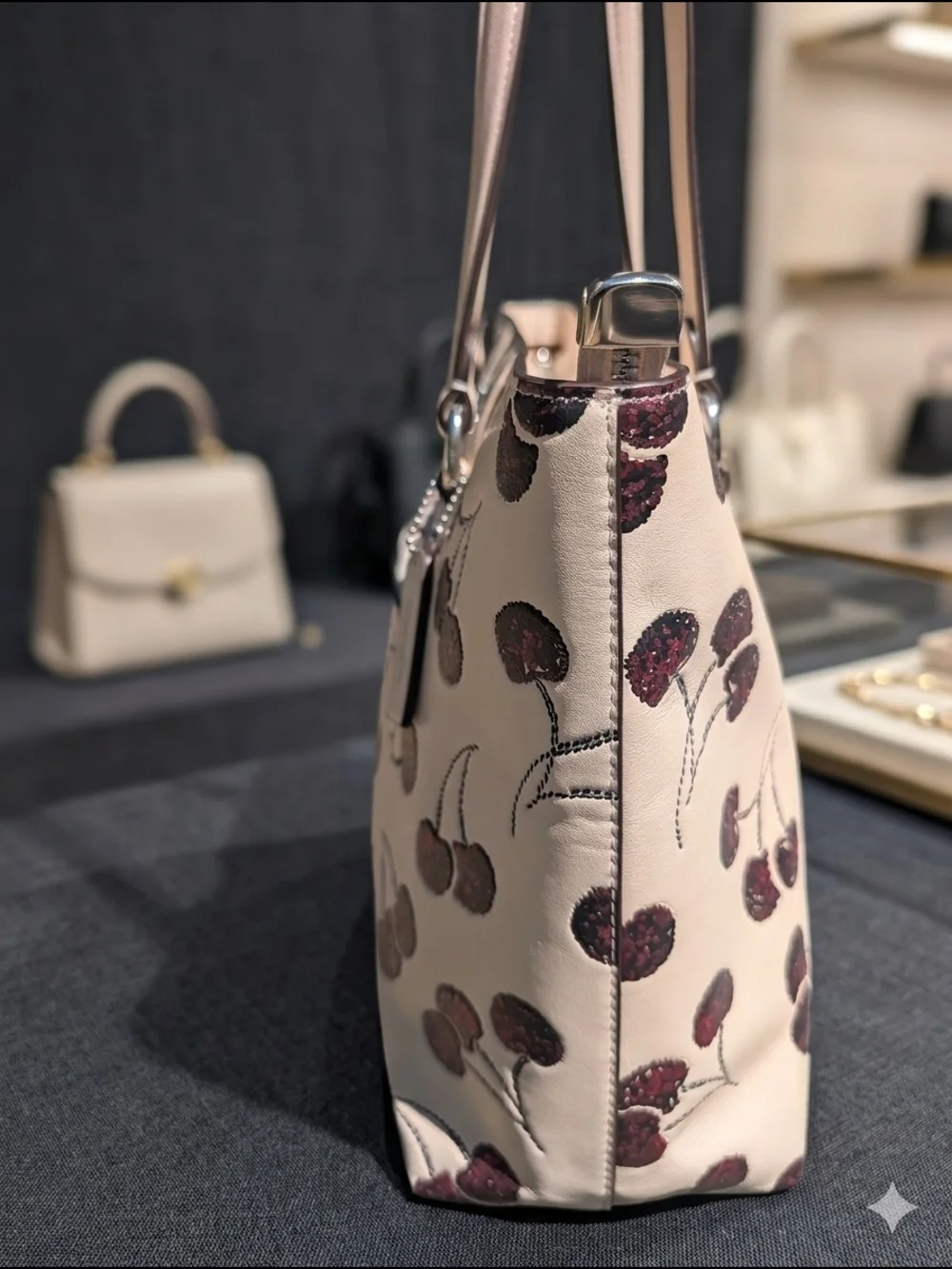 Coach Cherry Print Station Tote Bag Chalk Multi NWT